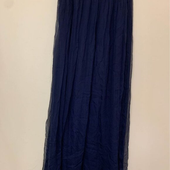 Line Dot Line Dot navy pleated full length skirt size S - Picture 9 of 9
